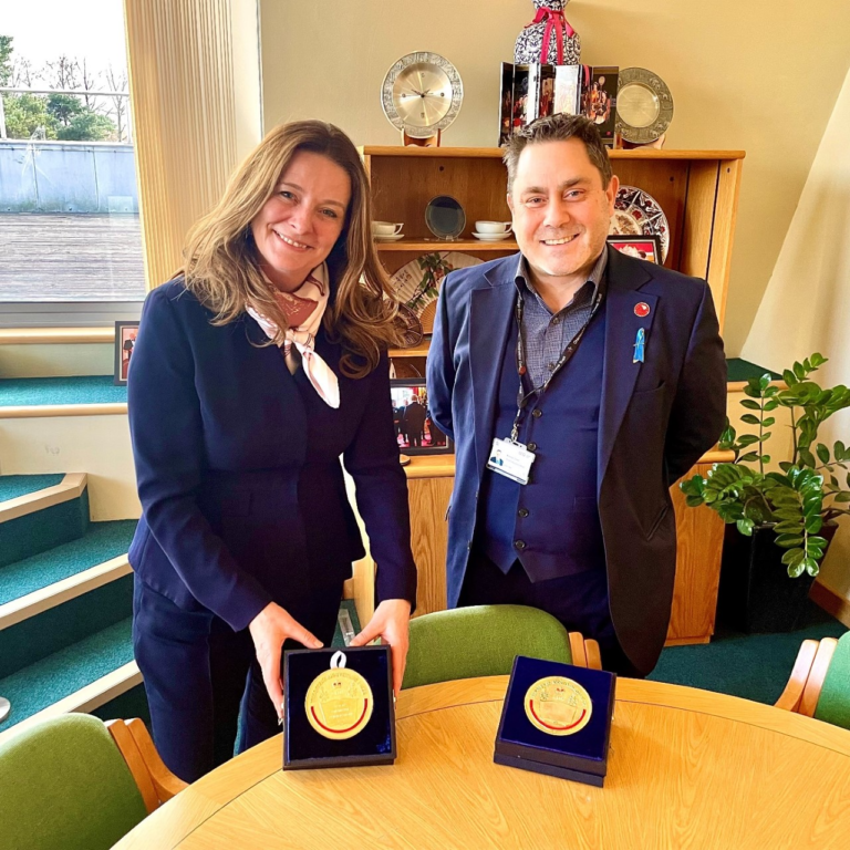 Education 2 Gillian Keegan Government Member of Parliament with Andrew Green, the CEO of Chichester College Group