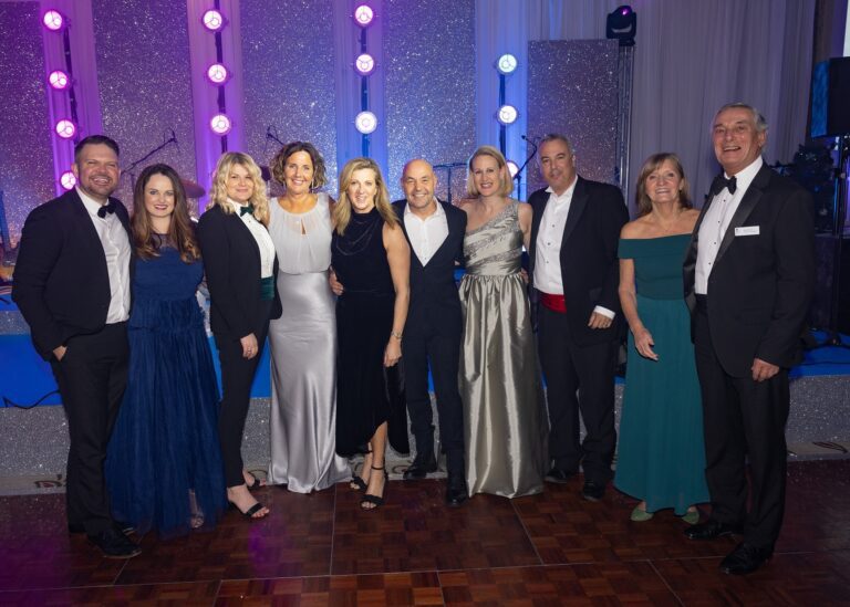 Leisure 1 Kenny & Lucy Tutt, Leanne Asling, Anna Jones, Sally Gunnell, Jon Bigg, Fiona & Ed Butler, Frances and Mike Rymer at The Snowman fundraising ball